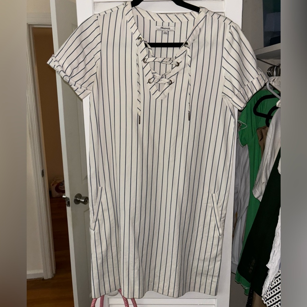 Madewell Blue & White Striped Dress Size XXS